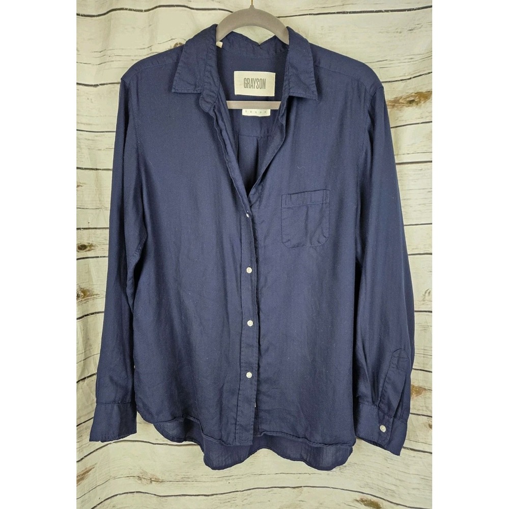 Grayson Frank & Eileen The Hero Shirt 05 Lyocell XL Button Up Navy Blue
